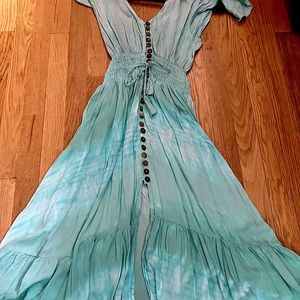 Tiare Hawaii New Moon Maxi Dress in Nata Ocean (one size fits all)